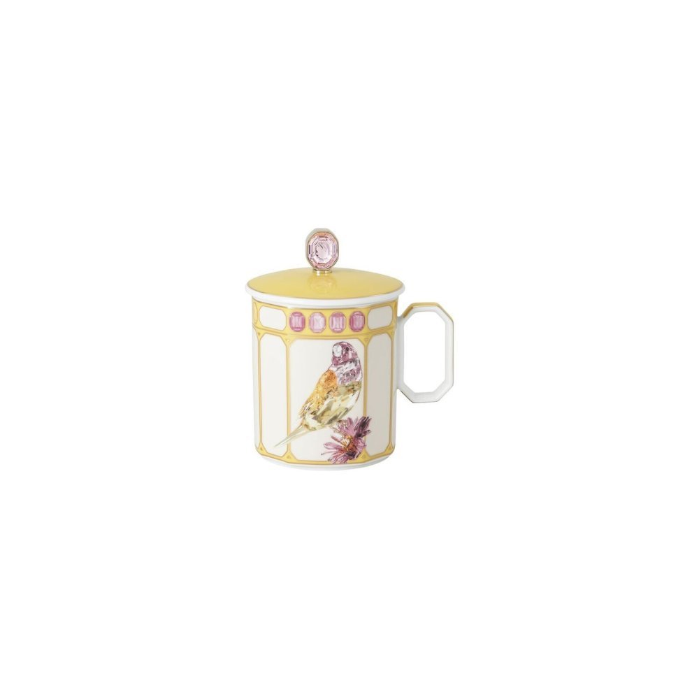 Rosenthal - Porcellana Finch Yellow - Tazza Con Manico - Swarovski