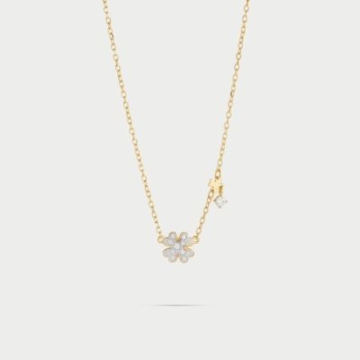 Rue Des Mille - Girocollo Quadrifoglio Pavè - Argento 925 - Zirconi