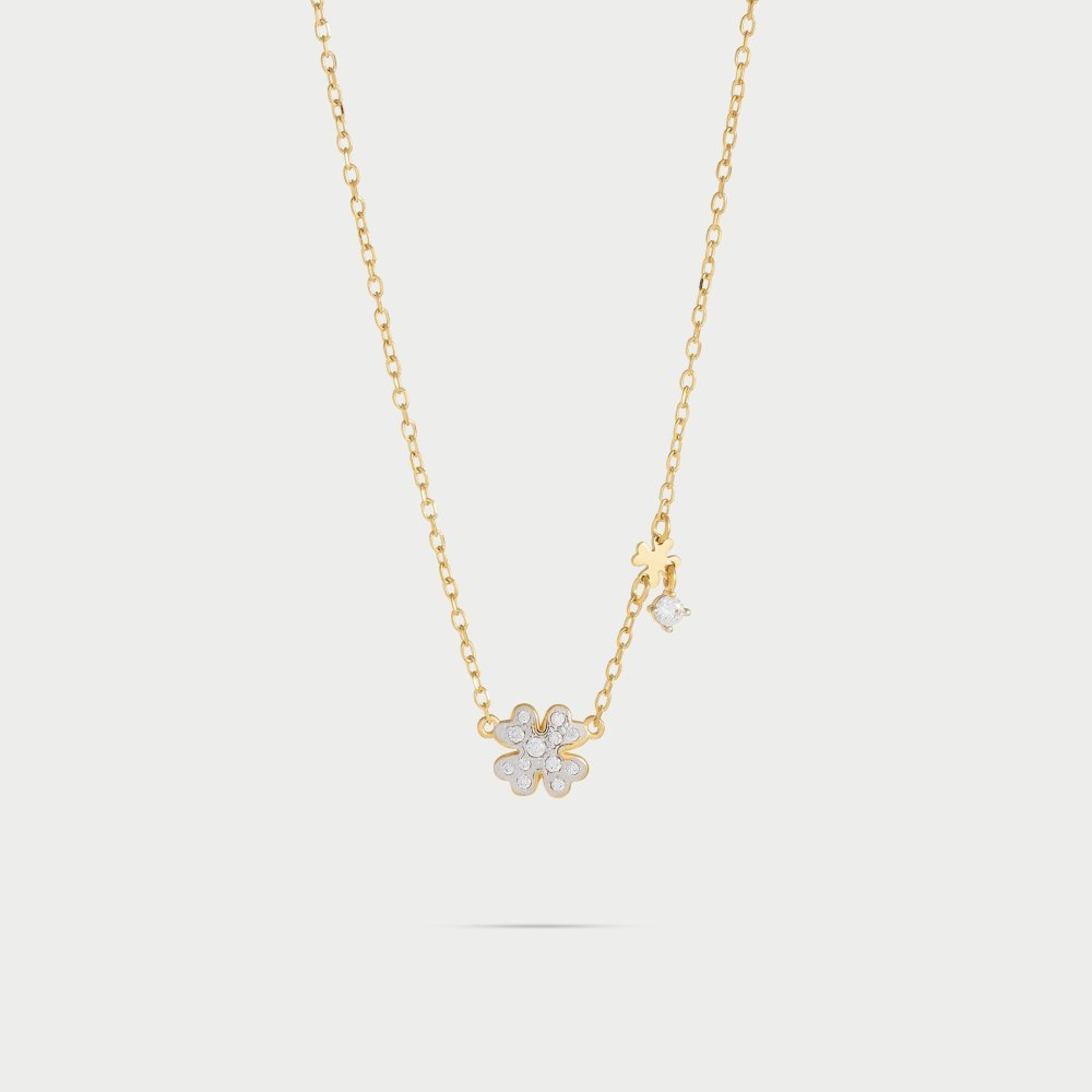 Rue Des Mille - Girocollo Quadrifoglio Pavè - Argento 925 - Zirconi