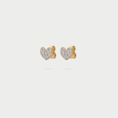 Rue Des Mille - Orecchini Lobo Cuore - Argento 925 - Zirconi Bianchi