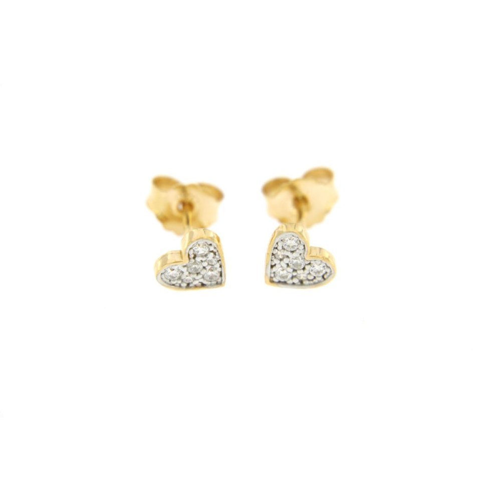 Rue Des Mille - Orecchini Lobo Cuore - Argento 925 - Zirconi Bianchi