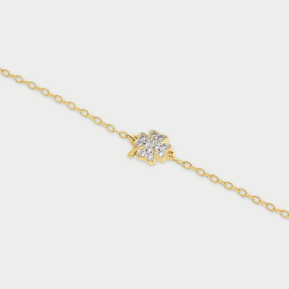 Rue Des Mille - Bracciale Catena Quadrifoglio - Argento - Zirconi