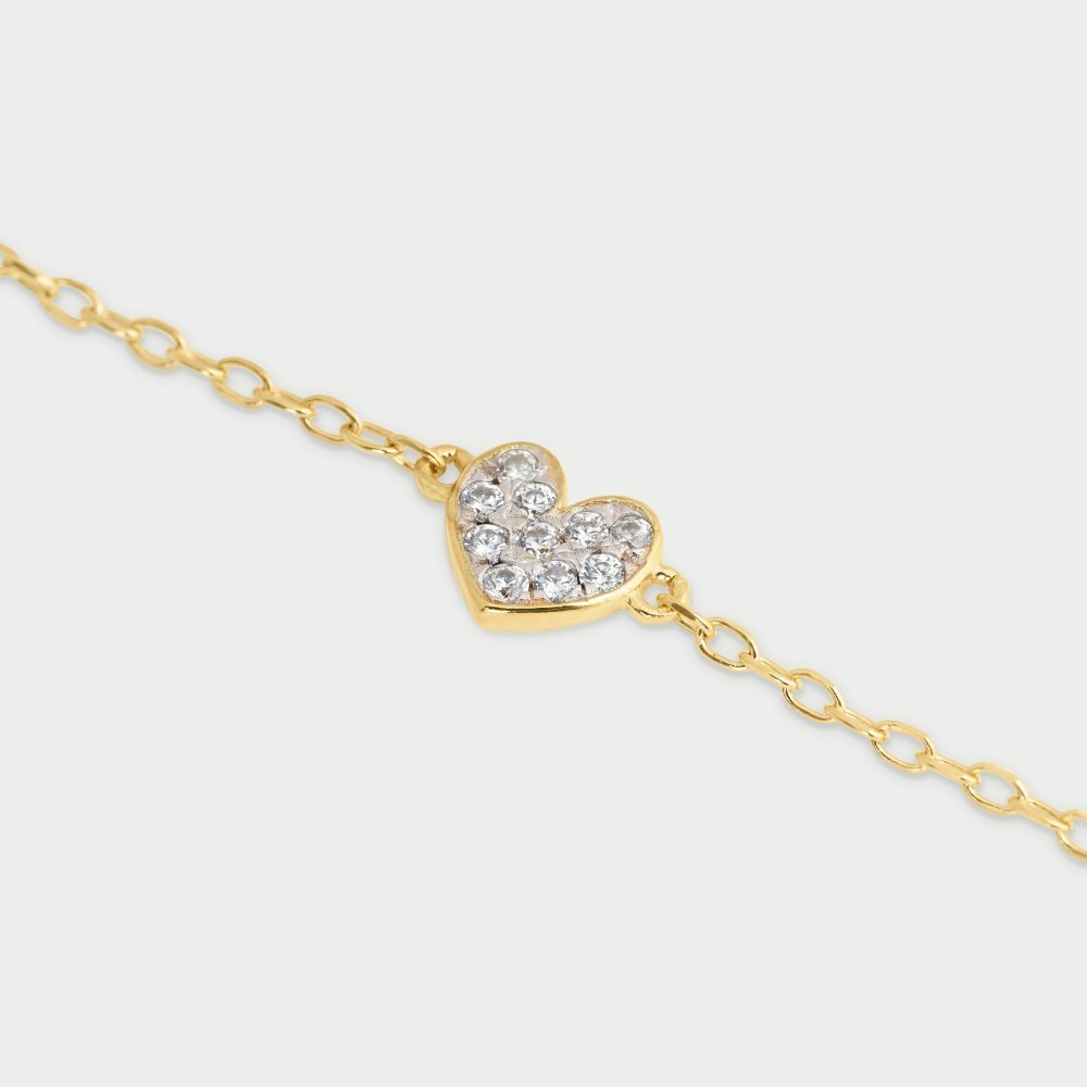 Rue Des Mille - Bracciale Catena Cuore - Argento 925 - Zirconi