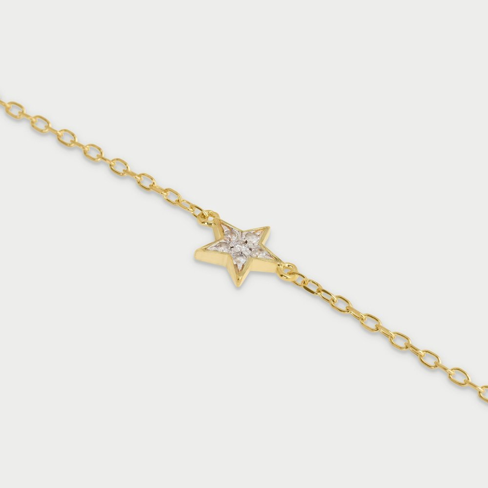Rue Des Mille - Bracciale Catena Stella - Argento 925 - Zirconi