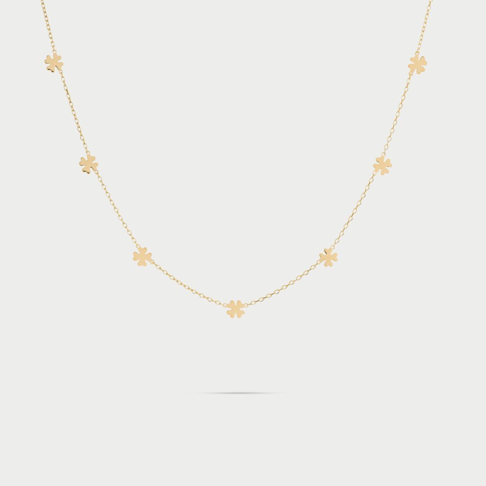 Rue Des Mille - Girocollo 7 Quadrifogli - Argento 925 - Oro Giallo