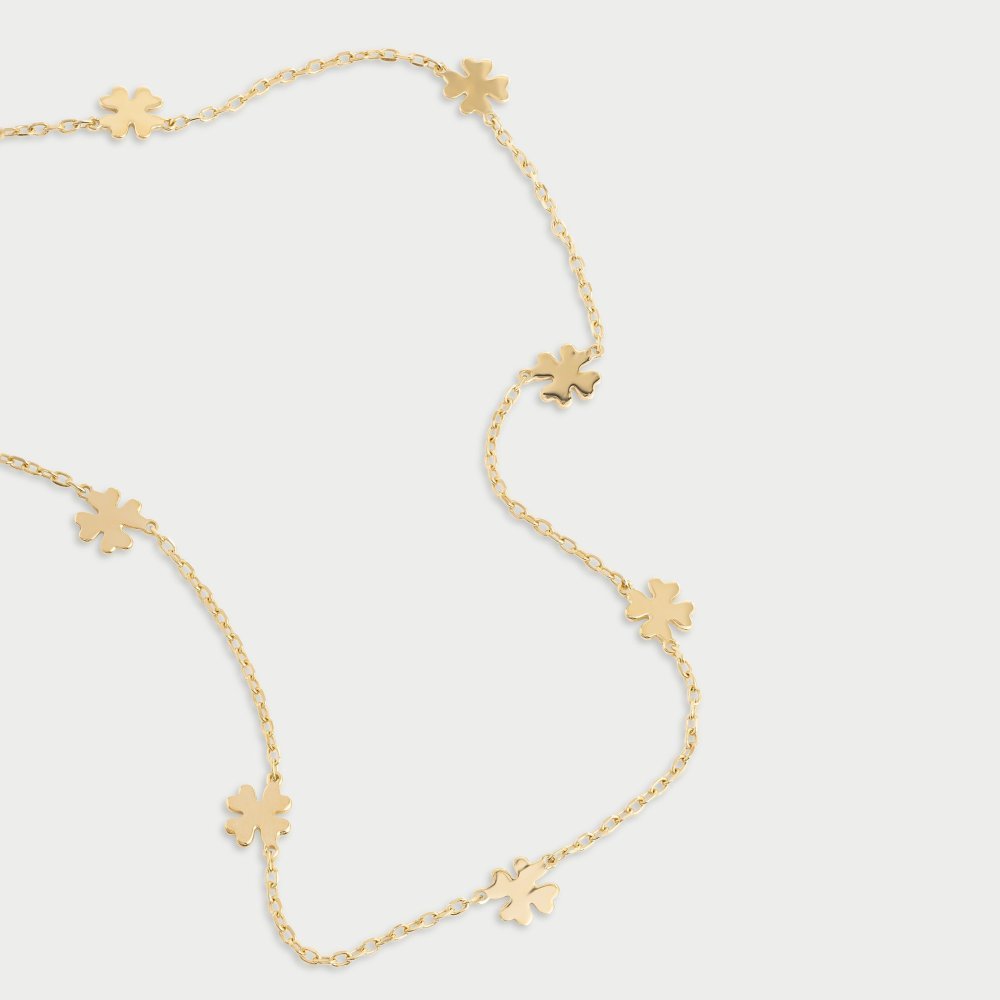 Rue Des Mille - Girocollo 7 Quadrifogli - Argento 925 - Oro Giallo
