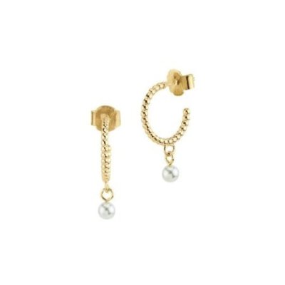 Boccadamo - Orecchini Bor165D - Argento - Oro Giallo - Perla Bianca