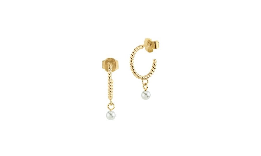 Boccadamo - Orecchini Bor165D - Argento - Oro Giallo - Perla Bianca
