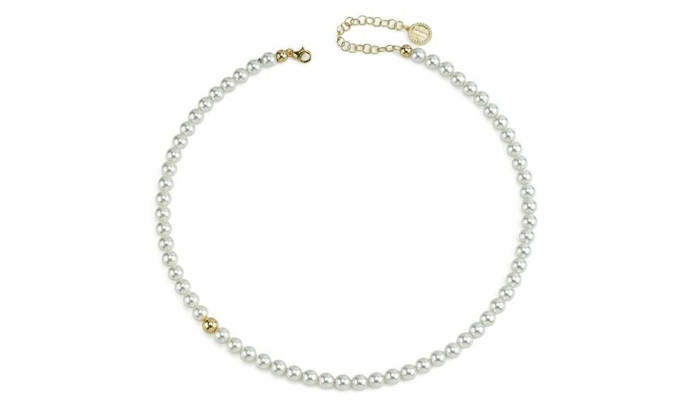 Boccadamo - Collana Bgr140D - Argento Placcato Oro - Perle Medie