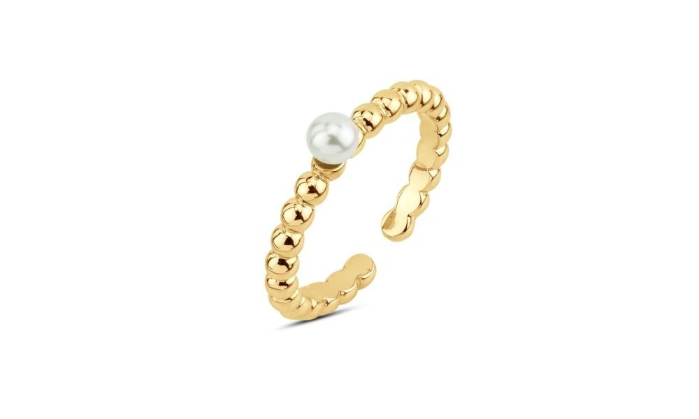 Boccadamo - Anello Aperto Ban077D - Oro Giallo - Perla Bianca