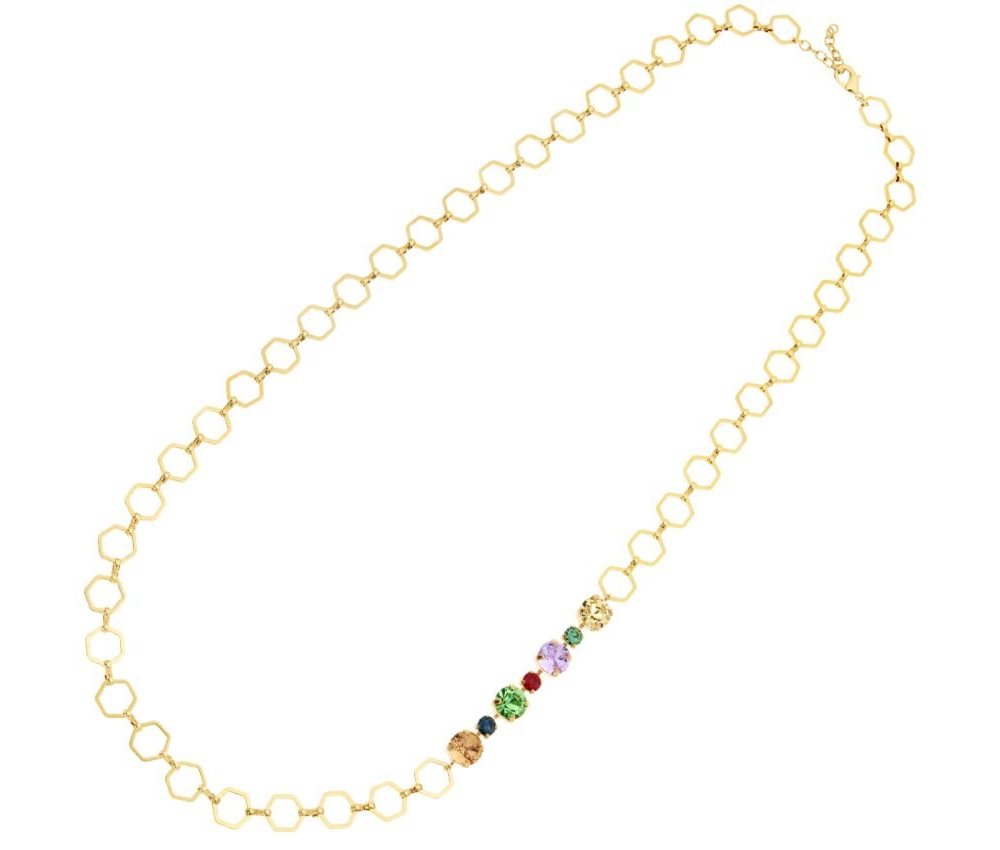 Ottaviani - Collana Placcata Oro - Cristalli - Chiusura Moschettone