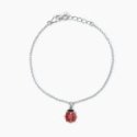 Mabina - Bracciale Bimba Argento - Coccinella Smaltata - Regolabile