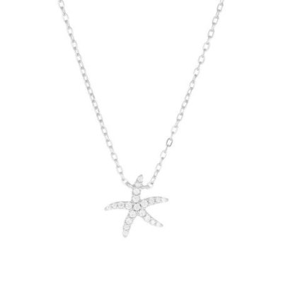 Amen - Collana Stella Marina - Argento - Zirconi Bianchi