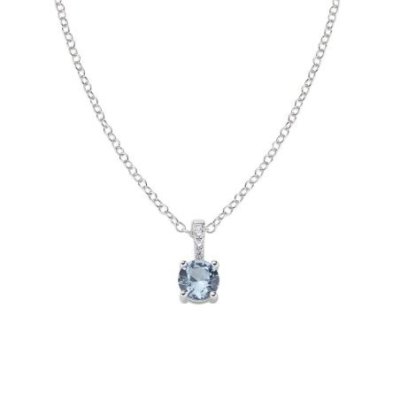Amen - Collana Punto Luce Acquamarina - Argento - Donna
