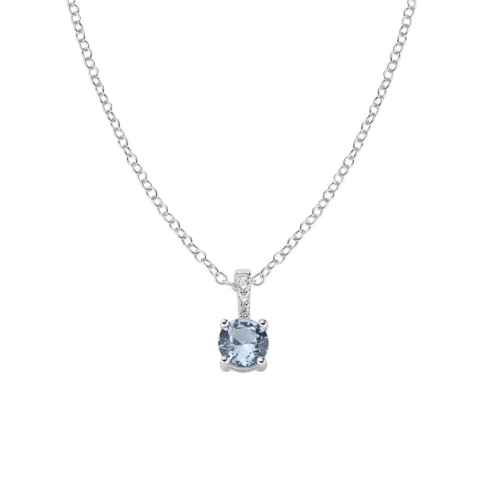 Amen - Collana Punto Luce Acquamarina - Argento - Donna