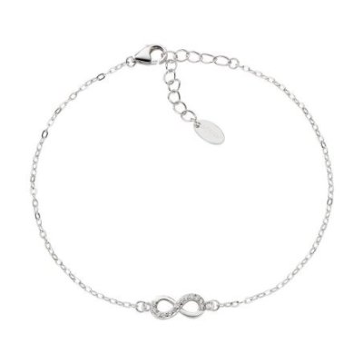 Amen - Bracciale Infinito - Argento - Zirconi Bianchi