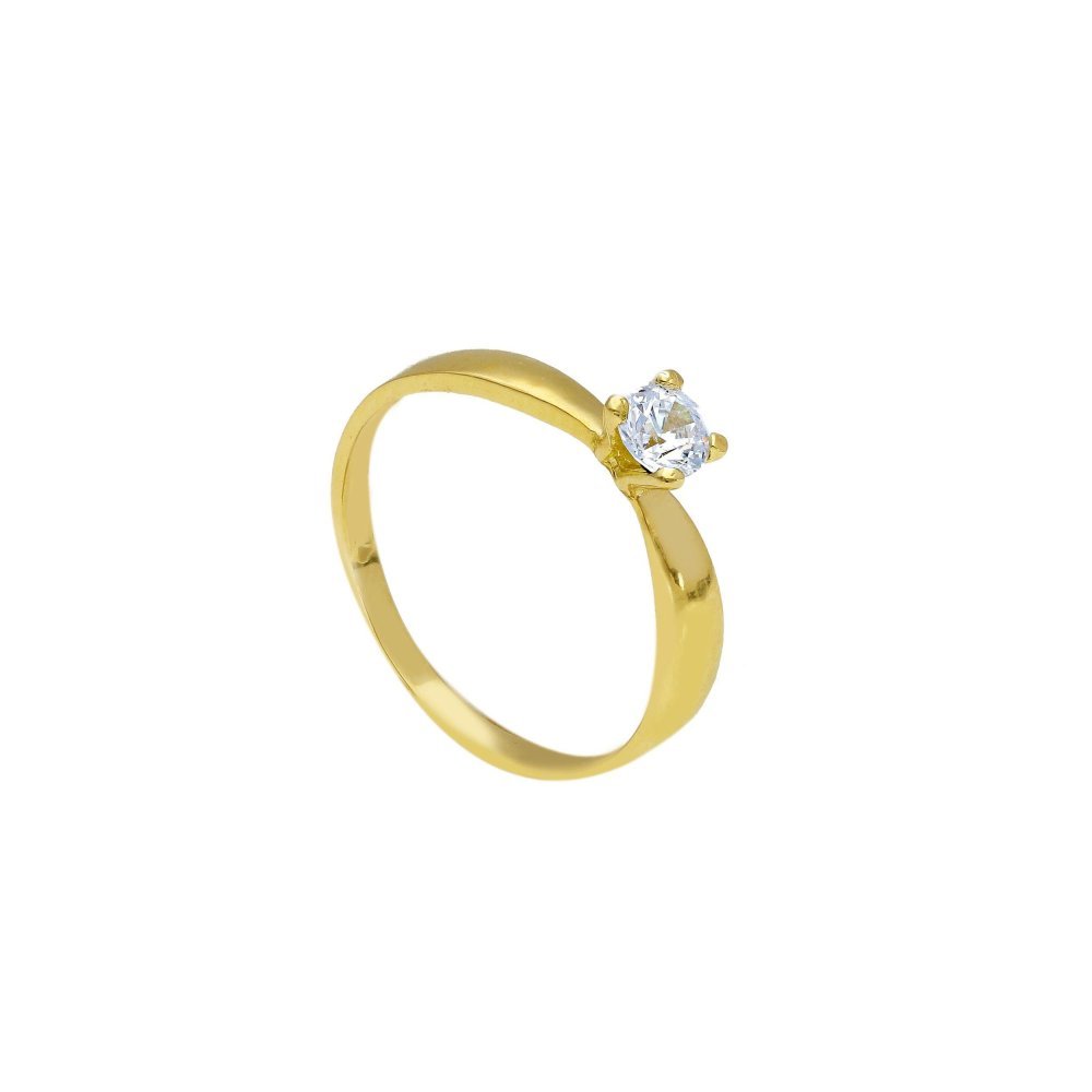 Songa Antonio - Anello Solitario - Oro Giallo - Zirconia Cubica
