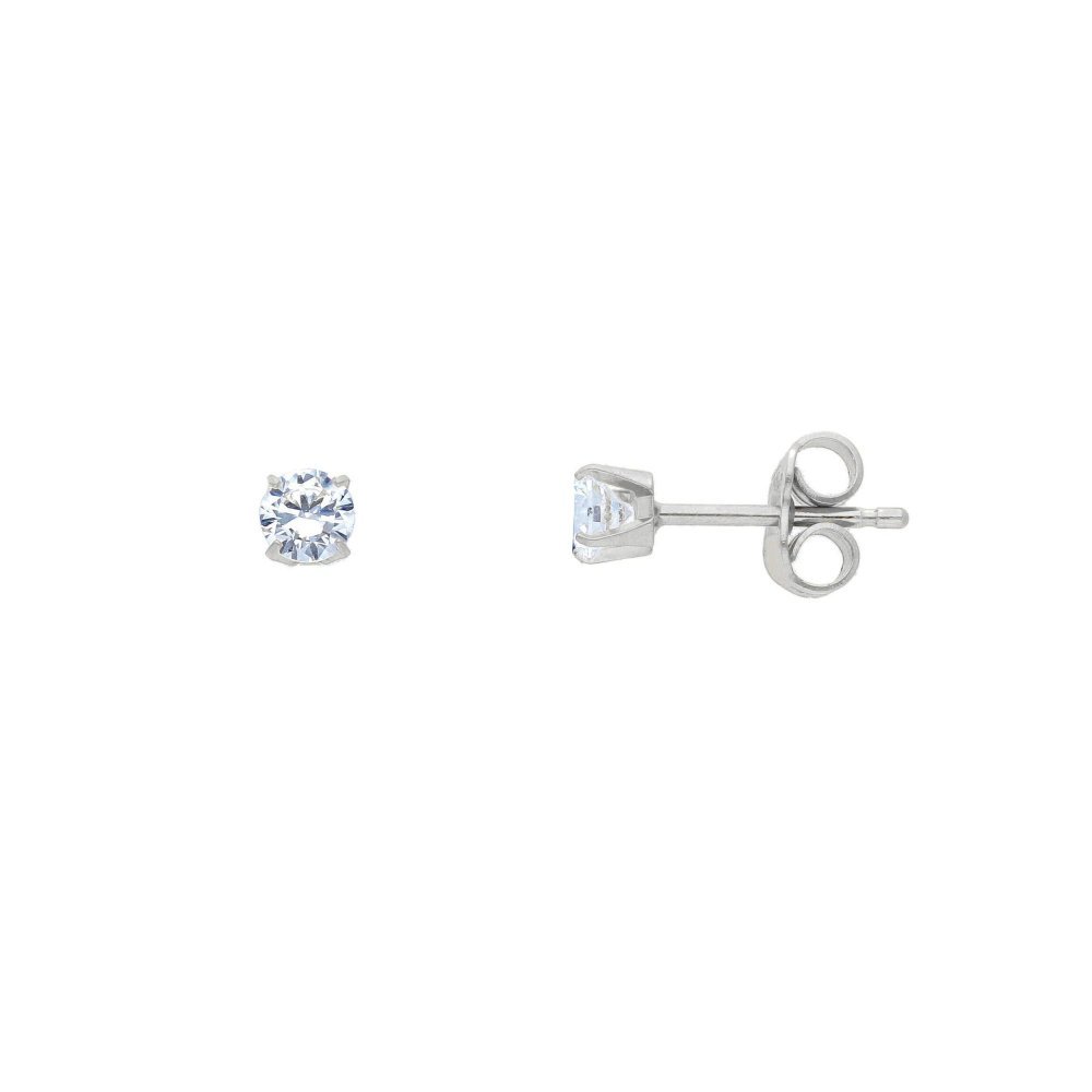 Songa Antonio - Orecchini Punto Luce - Oro Bianco - Zirconia Cubica