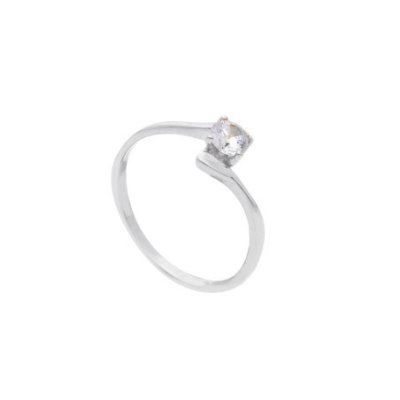 Songa Antonio - Anello Solitario - Oro Bianco - Zirconia Cubica