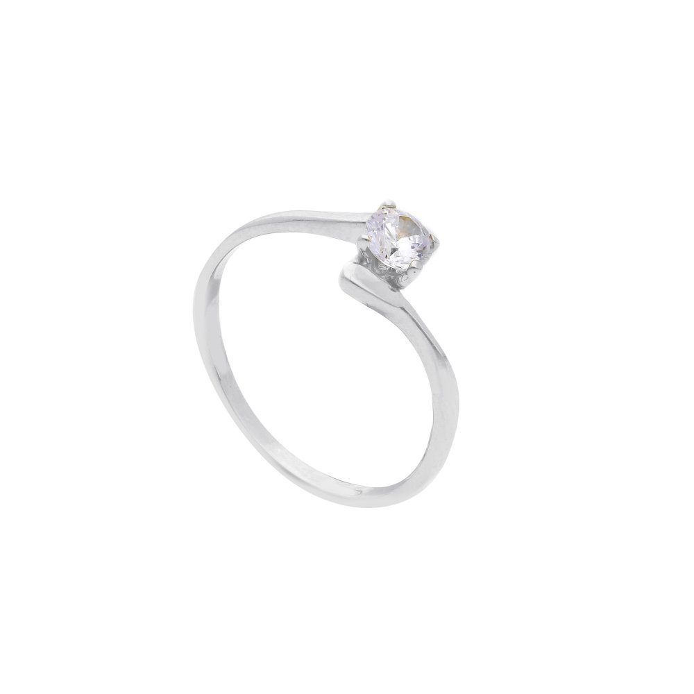 Songa Antonio - Anello Solitario - Oro Bianco - Zirconia Cubica
