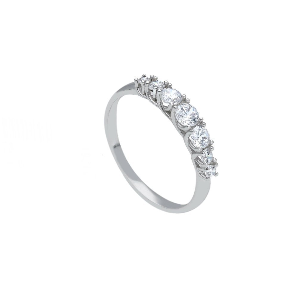 Songa Antonio - Anello Fedina - Oro Bianco - Zirconia Cubica