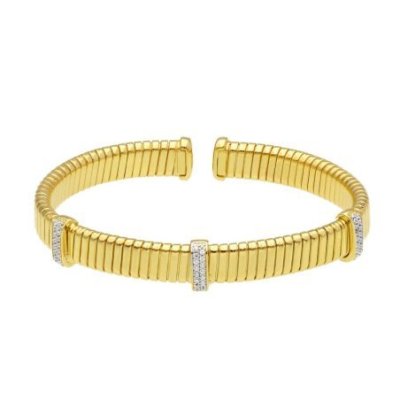 Songa Antonio - Bracciale Rigido - Argento Dorato - Zirconia Cubica