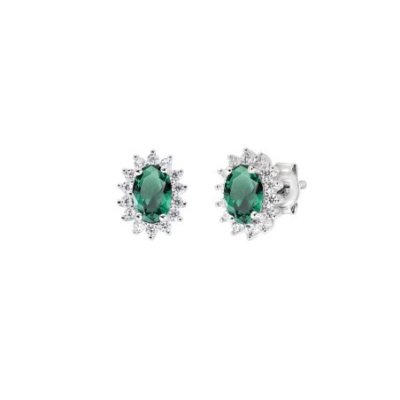 Amen - Orecchini Lady Mini - Argento 925 - Zircone Verde