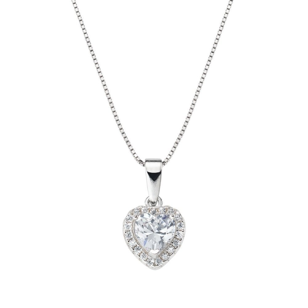 Amen - Collana Cuore Oceano - Argento - Zircone Bianco