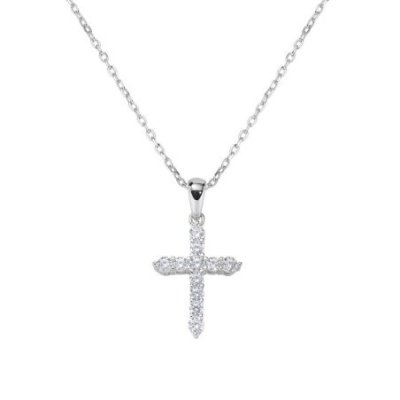 Amen - Collana Croce Zirconi Bianchi - Argento 925 - Donna