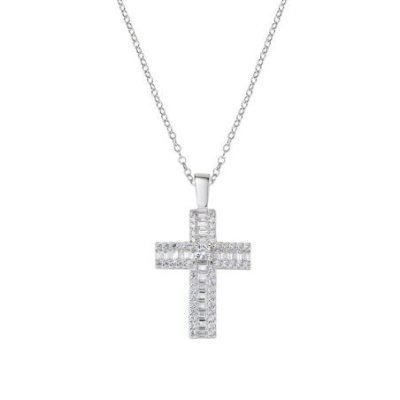Amen - Collana Croce Zirconi Bianchi - Argento 925 - Donna