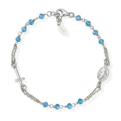 Amen - Bracciale Rosario - Cristalli Celesti - Argento 925
