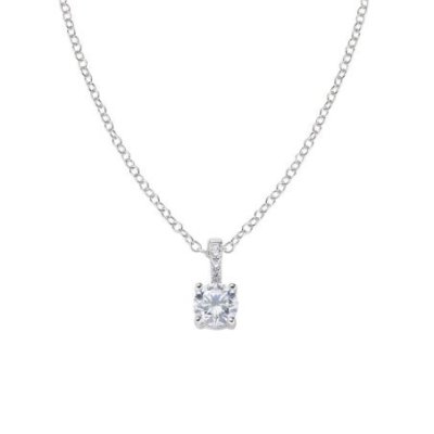 Amen - Collana Punto Luce Bianco - Argento 925 - Zircone