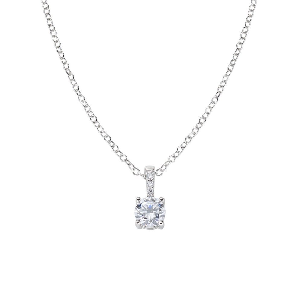 Amen - Collana Punto Luce Bianco - Argento 925 - Zircone