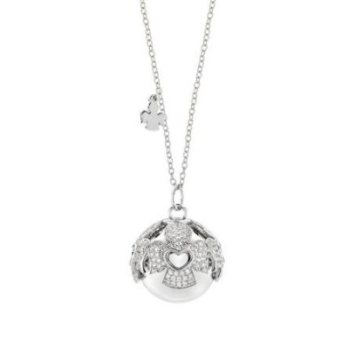 Amen - Collana Chiama Angeli - Acciaio Rodiato - Zirconi Bianchi
