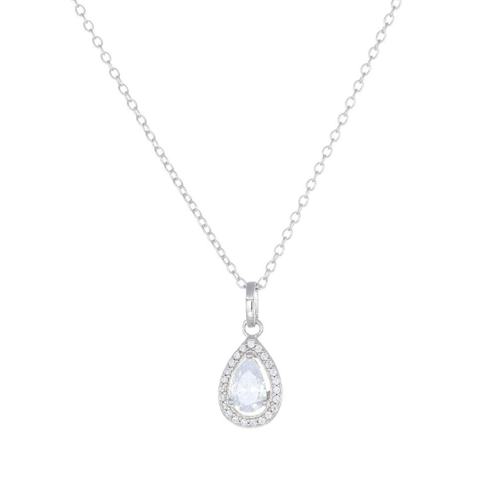 Amen - Collana Goccia Di Luce Bianca - Argento - Zirconi Bianchi