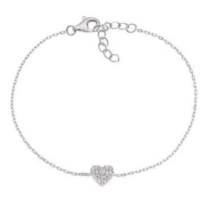 Amen - Bracciale Cuore - Argento - Zirconi Bianchi - Donna