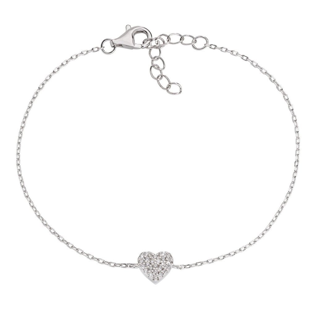 Amen - Bracciale Cuore - Argento - Zirconi Bianchi - Donna