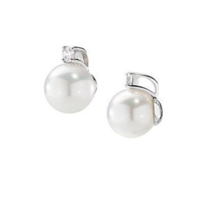 Amen - Orecchini Perle 10 Mm - Argento 925 - Zircone Bianco