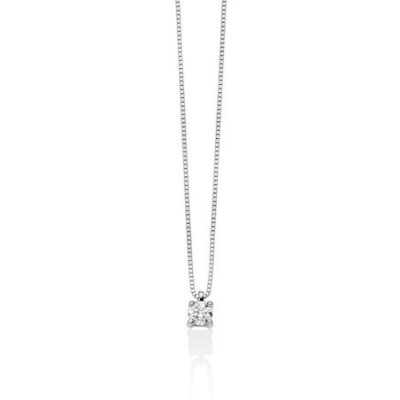 Miluna - Collier Punto Luce - Diamante - Oro Bianco