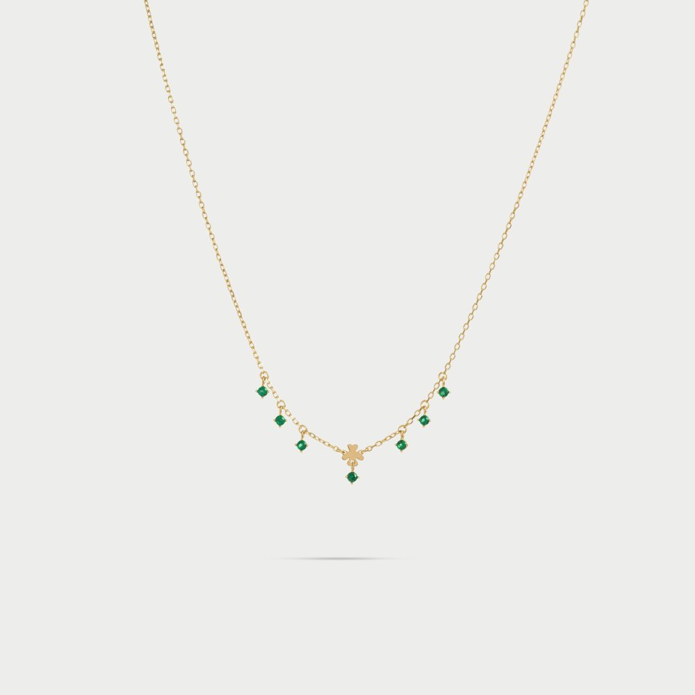 Rue Des Mille - Girocollo Mini Quadrifoglio - Argento 925 - Zirconi