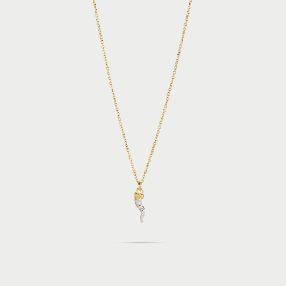 Rue Des Mille - Girocollo Catena Corno - Argento 925 - Zirconi