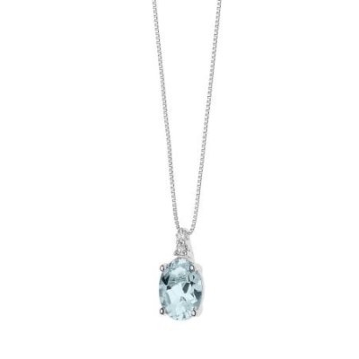 Comete Gioielli - Collana Oro - Diamanti E Acquamarina