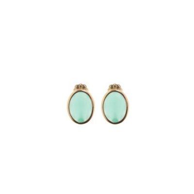 Aquaforte - Orecchini Mignon - Pietra Ovale - Verde Mare