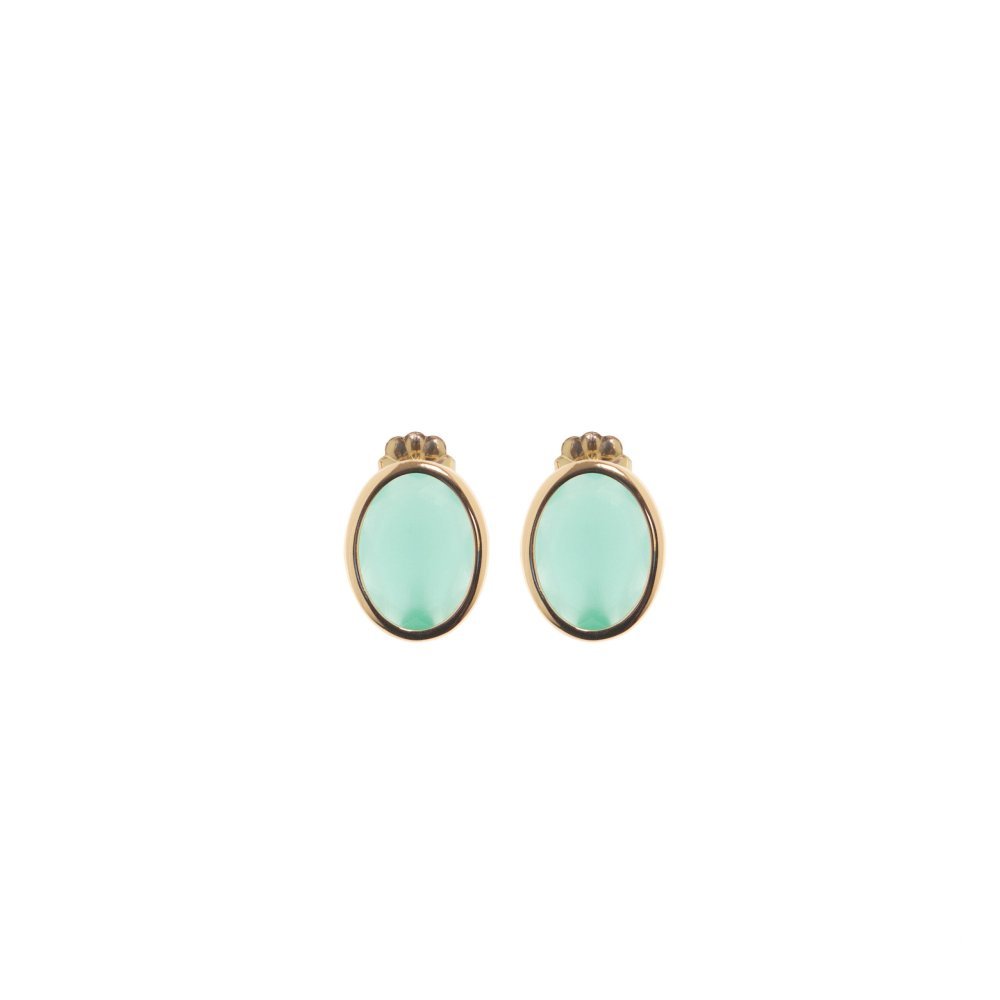 Aquaforte - Orecchini Mignon - Pietra Ovale - Verde Mare