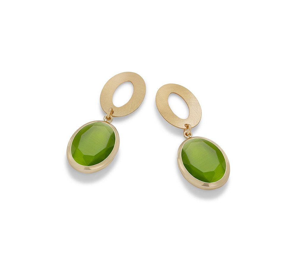 Aquaforte - Orecchini Pendenti - Placcato Oro - Verde