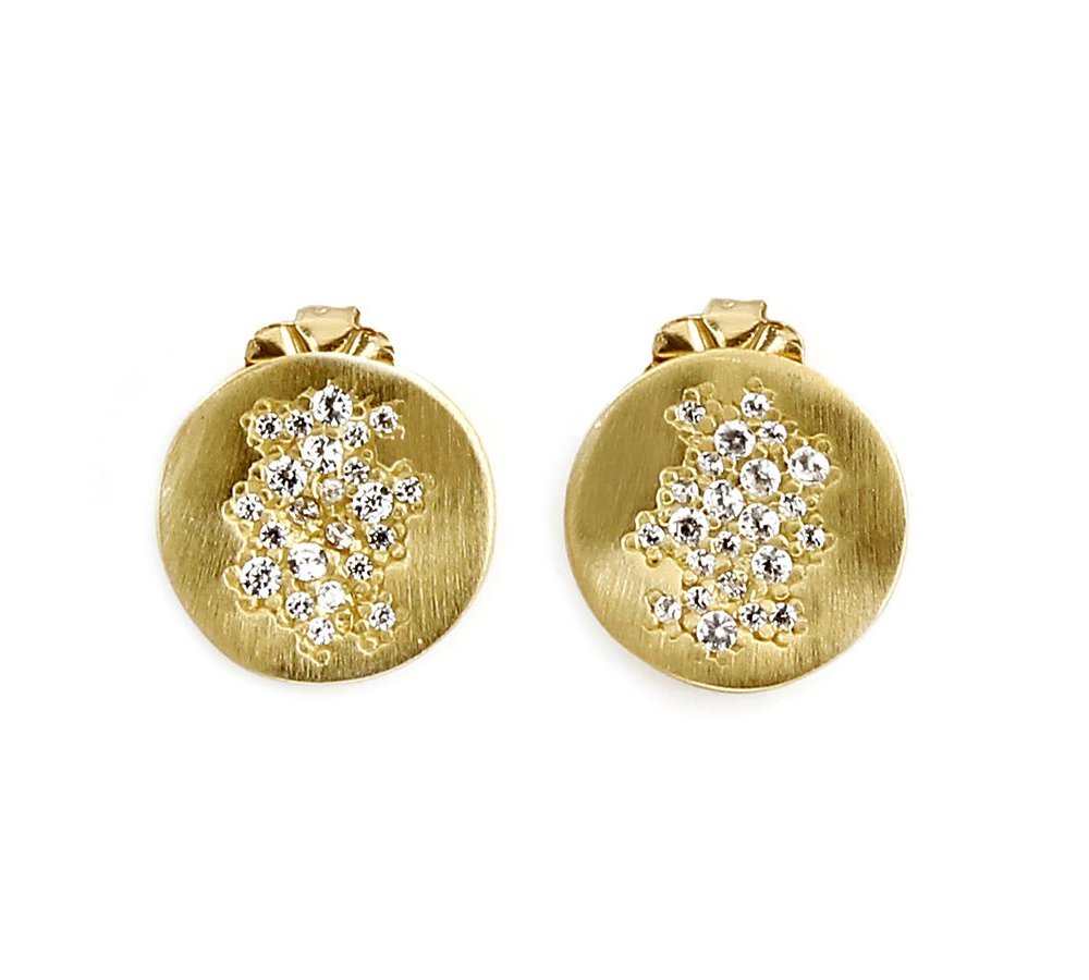 Aquaforte - Orecchino Lobo Onde - Oro Giallo - Zirconia