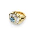 Swarovski - Anello Cocktail Chroma - Blu - Oro