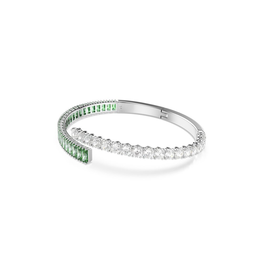 Swarovski - Bracciale Rigido Matrix - Placcato Rodio - Verde