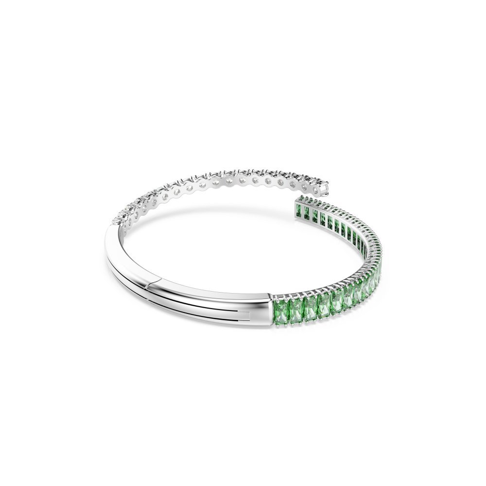 Swarovski - Bracciale Rigido Matrix - Placcato Rodio - Verde