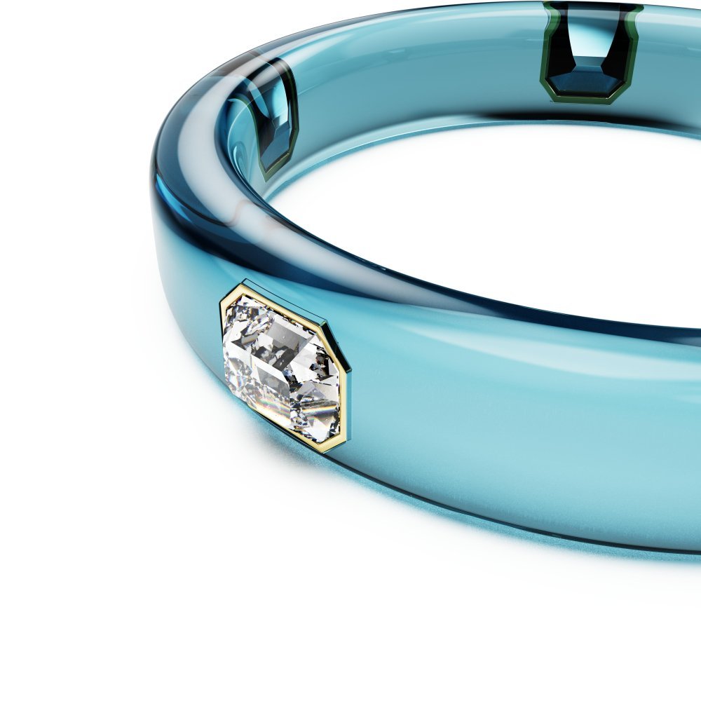 Swarovski - Bracciale Rigido Dulcis - Blu - Cristalli